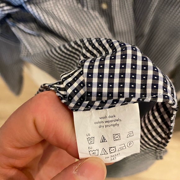 Calvin Klein Slim fit Non Iron Button Down Dress Shirt RN 36543 Size 16 - Picture 4 of 5